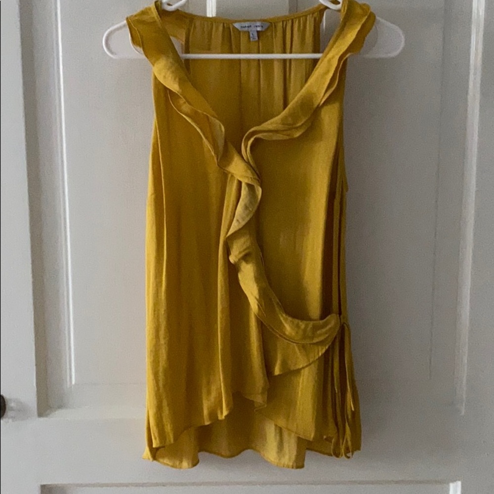 Yellow silk top